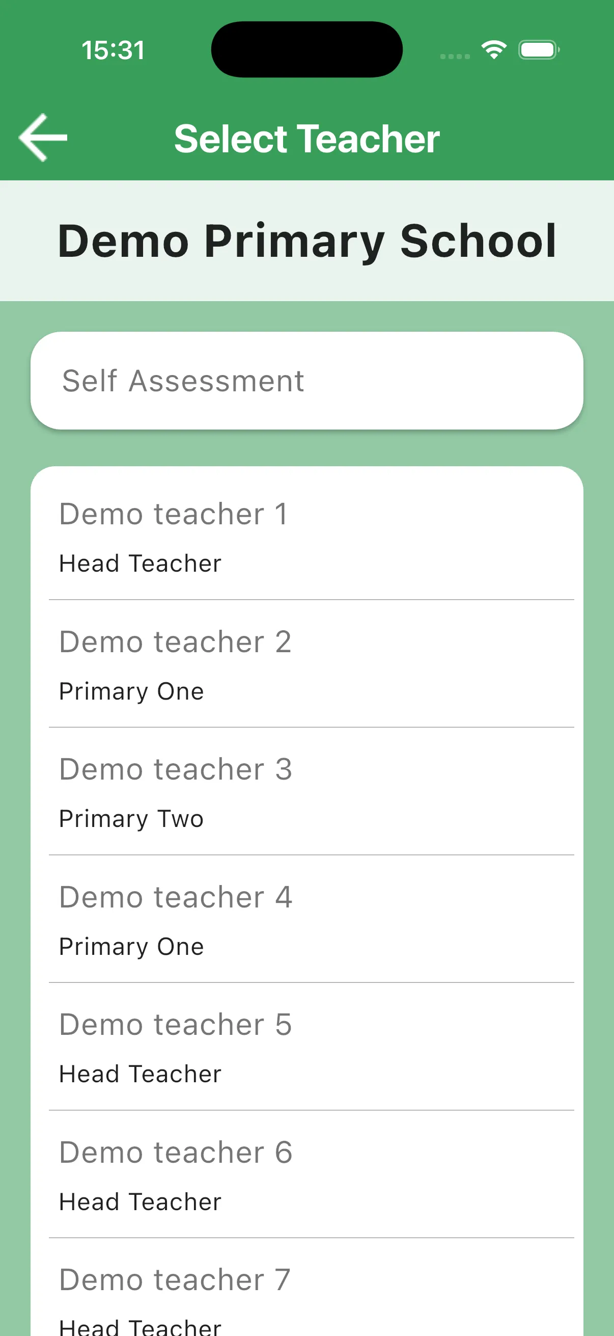 Select Teacher step available to headteachers